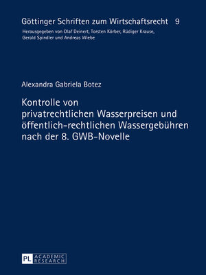 cover image of Kontrolle von privatrechtlichen Wasserpreisen und öffentlich-rechtlichen Wassergebühren nach der 8. GWB-Novelle
